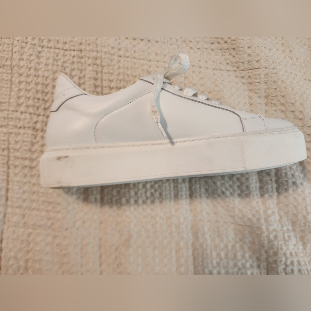 Zadig & Voltaire Women's White Leather Low-Top Sneakers New In Box Sz 40/9 $398 - Picture 7 of 11